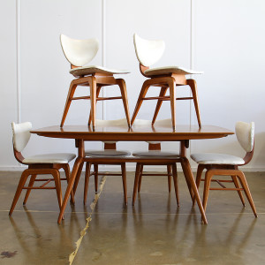 mid century dining table & chairs_crop