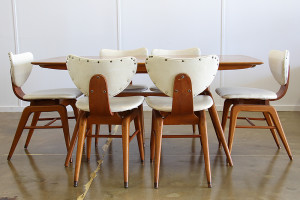 mid century dining table & chairs_side
